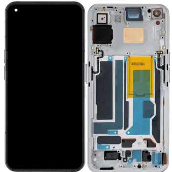 Mobile LCD Display with Touch Screen for Nothing 1 with Frame (White) OLED Complete Combo Folder|with Fingerprint Support